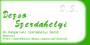 dezso szerdahelyi business card
